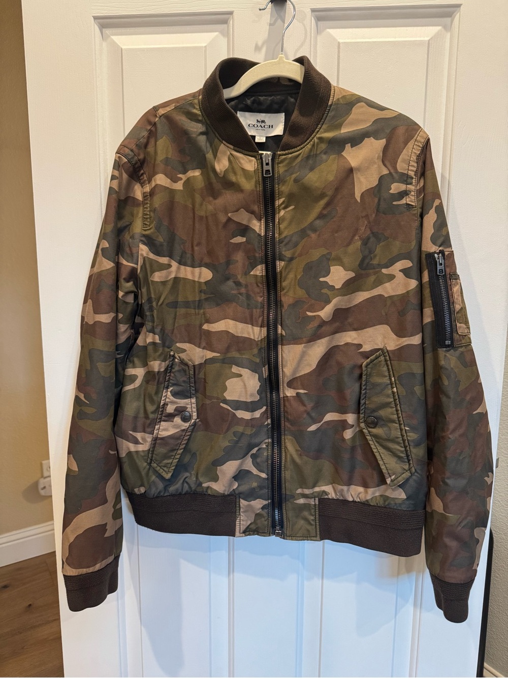 Coach Men’s Camo Print Bomber Jacket Size Large